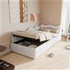 KSFASHZ Letto Bambina 90x200 con Contenitore, Letti Singoli per Ragazzi con Contenitore, Letto Singolo Imbottito con LEDLetto SingoloContenitore con DogheLetto Cameretta SingoloLetto Una Piazza