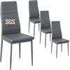 buybyroom sedie sala da pranzo 4 pezzi imbottita sedie da cucina e gambe in ferro sedia cucina moderna sedia soggiorno sedie da cucina, grigio