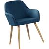 Generic Fodere Coprisedia Per Sala Da Pranzo, Velluto Elasticizzato Coprisedie Con Braccioli 2/4/6 Pezzi Ufficio Fodera Per Sedia Con Schienale(Blu,2 Pezzi)