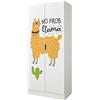 leomark armadio bianco 70 x 42,5 x 161,5 cm alla stanza del bambino, capiente e funzionale armadio in legno con ante, solido appendiabiti, mobili per bambini, Lama