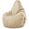 Green Bean© Poltrona a Sacco con Schienale 80x70x90cm - Sedia Gaming 230 Litri di Imbottitura Accogliente, Morbida, e Lavabile - Cuscino Pavimento Pouf Sgabello Poltrona da Gioco Relax Beige