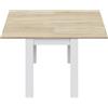 Arreditaly Tavolo Quadrato Allungabile Ausiliario Estensibile Design Barbuda Moderno Stabile A Libro Da 67 A 134 Cm Con Piedini Antigraffio 78 x 134 x 67 Cm Bianco E Rovere
