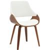 CLP Sedia da Pranzo Imbottita Vangale con Schienale, Sedia di Design Moderna in Legno Curvato per Soggiorno, Colore:noce/bianco, Materiale:Ecopelle