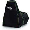Game Over Poltrona Gaming BeanBag 83x60cm, Resistente all'acqua, Pouf con Tasche Laterali per i Controller, Comodo Pouf Puff (Smeraldo Magico)