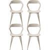 HJhomeheart Set di 4 Sedie da Pranzo Moderne Sedie da Cucina con Gambe in Metallo (Beige), Sedie da Ufficio in Stile Scandinavo, Design con Schienale Cavo, Beige+Beige