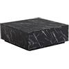 Vente-unique Pascal Morabito-Tavolino con 2 cassetti in MDF Effetto marmo Nero - ANTRIM