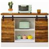 Mevsim Store Magazzino Armadio Buffet, Armadio da Cucina Server con Ante Scorrevoli Farmhouse, Credenza Consolle per Sala da Pranzo Soggiorno Corridoio Ingresso - 39,5x105x70