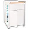 Escelsior Mobile lavatoio IN ALLUMINIO, per lavanderia e da esterno, PREMIUM, diverse misure, + sifone e tavoletta lavapanni in omaggio, bianco, VASCA TOP LINE, moderno (L60 x P60x H83)