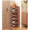 HEFJIAYCIQ Scarpiera Per Armadio, Organizer Per Scarpe Con Connettori in Bambù Fissati Con Viti, Scaffale Multifunzionale Per Spazi Ridotti,6 tier brown,30x20x83cm