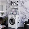 Arreditaly Scaffale Bagno 3 Mensole Ripiano Superiore Mobile Sopra Lavatrice Lavanderia Salvaspazio Ripiani Per Appoggio Organizer Da Parete Per Detersivi Sapone Bagno In Metallo 152 x 65 x 25 Cm Bianco