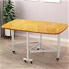 TRUNXUCL Tavolo da Pranzo Pieghevole con 6 Ruote, Scrivania Allungabile Multiuso con Ribaltina, Set di Tavoli da Pranzo in Legno per Cucina, Mobili Salvaspazio(Beige,120x80cm/47x32in)
