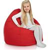 Italpouf Poltrona Sacco L Bambini, Interno ed Esterno, Riempimento Perle Polistirolo, Sfoderabile, Impermeabile, Certificato, Rosso, 90x77 cm