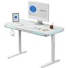 SENSE7 scrivania per computer Nomo, tavolo da gaming LED 120x60 cm, scrivania da ufficio con porte USB-C e USB 3.0, superficie in vetro, scrivania elettrica regolabile in altezza con cassetto e gancio