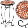 KESSER® Tavolo a mosaico - tavolo da bistro - sgabello a fiori rotondo - misure 60 x 38 cm - tavolino da caffè in metallo a mosaico - tavolo da balcone, patio, terrazzo