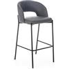 MONDO VIRO Set di sgabelli alti Alan in tessuto imbottiti con poggiapiedi cm 52x50 98h (4, Grigio scuro)
