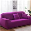 Hiseng Tinta Unita Copridivano 1 2 3 4 Posti, Copridivano Elasticizzato, Universale Copri Divano con 2 Federe Spandex Antiscivolo (Fucsia, 2 posti)