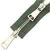 Elegantyl 5# Doppi cursori 60/70/80/90/100/120/150cm Chiusura Automatica Cerniera in Metallo Dorato per Accessori da Cucito per Indumenti, Army Green, 70cm