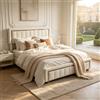 EZSSW Letto matrimoniale in tessuto con contenitore 140x200, design classico moderno in stile leggero di lusso, letto imbottito con sollevamento idraulico e struttura a doghe