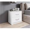 MERCATONE GERMANVOX da oltre 40 anni arreda la tua casa Comodino Bianco con 2 Cassetti, 38,5 cm di Larghezza, 28,2 cm di Profondità, 39 cm di Altezza
