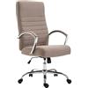 CLP Sedia da ufficio ergonomica Valais in tessuto, sedia girevole moderna con altezza regolabile, max 136 kg, Colore:tortora