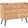 vidaXL Cassettiera in Legno Massello di Abete 91x35x73 cm