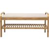 EMPOTEC 726084 Panca con Scarpiera Linea Bamboo con Cuscino h45x90x34 cm Ingresso Camera Sala Arredamento Salva Spazio