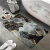 Chickwin Tappetino da Bagno Antiscivolo e Assorbente, Stampa Marmo Tappetino Diatomite da Bagno Tappetino Bagno Asciugatura Rapida Tappetini Bagno Morbido Tappeto Bagno (60x90cm,Nero)