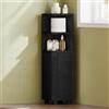 Hzuaneri Mobile da Bagno, Mobiletto Angolare per Bagno con Ante - Organizzatore Stretto per Water con Ripiano Regolabile, 2 Spazi Aperti e 2 Porte Laterali, 20 x 20 x 79 cm, Nero EBC20004X