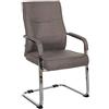 CLP Sedia da pranzo ergonomica Hobart, cantilever con braccioli imbottiti, struttura in metallo stabile, sedia da conferenza moderna, Colore:grigio scuro, Materiale:Stoffa