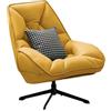 XUEMML Poltrona Relax Moderna，Sedie Girevoli Per Il Soggiorno， Sedia Da Salotto Moderna Del Medio Secolo Con Gambe In Metallo， Sedia Da Salotto In Pelle PU Sala D'attesa Sedia Imbottita(Yellow)