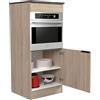 Miroytengo Colonna Cucina Arko Stile Industriale in Colore Quercia Ruvida e Nero con 1 Porta e 1 Cava per Forno 60x141x60 cm