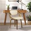 Zouron Sedia da sala da pranzo e da soggiorno, poltrona moderna con gambe in legno e cuscino e schienale, sedia da cucina e ufficio, sedia girevole, beige