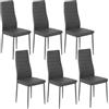 GOKHOMX Set di 6 sedie moderne da sala da pranzo, sedie da cucina con gambe in metallo, sedie da sala da pranzo, imbottite in similpelle, per sale da pranzo, cucina, ristorante, colore: grigio