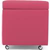 ARKETICOM Swing Pouf Contenitore con rotelle in ecopelle 42X42X42h Rosa