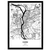 Nacnic Poster Mappa del Cairo - Egitto. Fogli Città in Africa con i Mari e fiumi, in Colore Nero. Formato A4