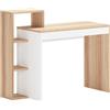 SogesHome Scrivania per computer con stoccaggio e ripiani 110 cm x 40 cm per piccoli spazi Moderno stile semplice Tavolo d'angolo WL-SZKST-BD-1