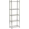 Import Tool Scaffale Casa Ufficio in Metallo Cromato Scaffale 5 Ripiani 60 x 180 Centimetri