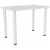 PLATAN ROOM Boston - tavolo da pranzo 80x60 cm, 100x60 cm, da cucina, da ufficio, piccolo per computer, in rovere artigianale, bianco (bianco con gambe)