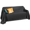 Beautissu Plaid coperta Romantica 210x280 cm - antracite - effetto scamosciato - ideale come copridivano o copriletto