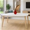 Yellowshop - Tavolo da Pranzo Allungabile MERCURIO - Design Moderno, Gambe in Legno, Piano in Vari Colori - Made in Italy - L160/240xP90 cm (Bianco Frassinato)