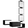 MB Muebles Bonitos, Mobile Ingresso Sospeso Neo, con Specchio e Cassetto, Melamina, Nero Opaco, 99.5x145x22cm