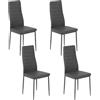 GOKHOMX Set di 4 sedie moderne da sala da pranzo, sedie da cucina con gambe in metallo, sedie da sala da pranzo, imbottite in similpelle, per sale da pranzo, cucina, ristorante, colore: grigio