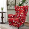 Hixingo 2 Pezzi Copripoltrona con Orecchie Elasticizzato, Stampe di Natale Copripoltrona 1 Posto - Microfibra Copripoltrone Lavabile Copri Poltrona Soggiorno - Copertura Poltrona (Rosso)