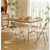 Chleby Set di 4 Sedie Pieghevoli Imbottite con Struttura in Metallo | Sedie Sala da Pranzo Pieghevoli in Pelle PU, Sedia Imbottita Richiudibile per Casa,Ufficio,Festa ed Eventi,42x46x80 cm, Beige