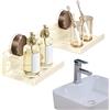 Generico Ripiano Lavabo Bagno Sopra Rubinetto,Ripiano Parete Bagno - Organizzatore Con Ventose Acciaio Carbonio Risparmio Spazio Per Profumi Spazi Piccoli Toilette Cucina Lavanderia
