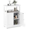 LIFEZEAL Armadietto da bagno, con ripiano regolabile e doppia porta, mobile indipendente per bagno, soggiorno, ingresso, 60 x 30 x 80,5 cm (bianco)