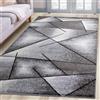 oKu-Tex Tappeto Salotto [200x290 cm] Morbido Pelo Corto Grigio Melange - Tappeto Grigio per il Salotto per Soggiorno e Camera da Letto - Design Geometrico Moderno