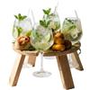 Mottinox Tavolino Vassoio Aperitivo, Legno 100% Faggio, Tavolino Pic Nic, 4 Spazi Portabicchieri, Made in Italy
