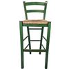 Sedam Srl Sgabello Venezia, in Legno MASSELLO, Comodo e Resistente, per Interni ed Esterni, Vari Colori e SEDUTE Disponibili, Ordine Minimo 2 Pezzi (Verde, Paglia)