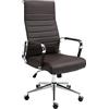 CLP Sedia ergonomica da ufficio Kolumbus in vera pelle, sedia da scrivania regolabile in altezza, con rotelle, portata fino a 150 kg, Colore:marrone